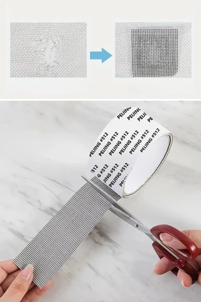 Güçlü Yapışkanlı Pencere Tamir Bandı, Böcek Önleyici Yama Bandı 2 Mt X 5 Cm - 7