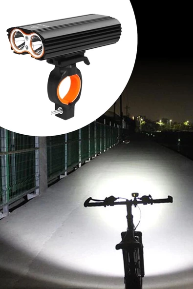 Şarj Göstergeli Uzun Menzil Su Geçirmez Led Bisiklet Feneri 1600 Lumen - 7
