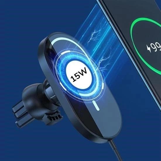 ® 15w Mıknatıslı Takılabilen Hızlı Şarj Tüm Cihaz Ve Araçlara Uyumlu Araç İçi Şarj Cihazı - 4
