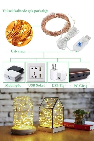 Yılbaşı Ve Özel Konsept Dekorasyon 5 Mt Usb Bağlantılı Led Işık - 7