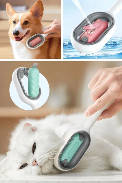 Su Hazneli Kedi Ve Köpek Tüyü Toplamama Fırçası Su Hazneli Pet Tarağı - 7