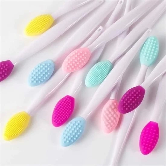 2 Adet Dudak Fırçası Peeling Etkili Gözenek  Siyah Nokta Temizleyici Akne Giderici Çift Yönl - 6