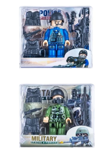 Özel Kuvvetler Mini Asker ve Mini Polis Figür Seti 8 CM Minifigür 2'li MEGASET - 2