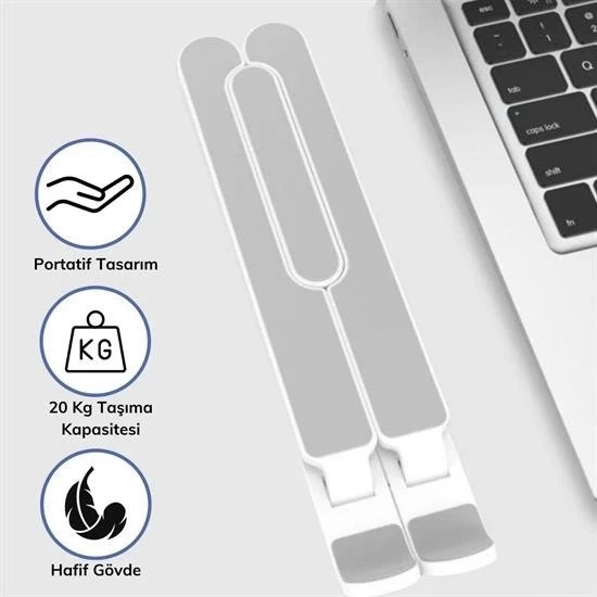 Ayarlanabilir Plastik Dizüstü Destek Tabanı Katlanabilir Taşınabilir Laptop Sehpası Yükselti - 8
