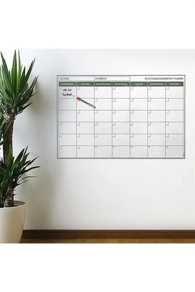 Manyetik Yapışkanlı Bir Aylık Program Planlayıcı Takvim 85x56 Cm - 5
