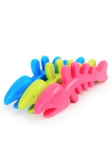 Balık Kemiği İskelet Şekilli Renkli Plastik Kedi Oyuncağı - 7