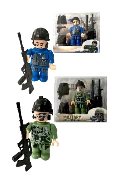Özel Kuvvetler Mini Asker ve Mini Polis Figür Seti 8 CM Minifigür 2'li MEGASET - 4