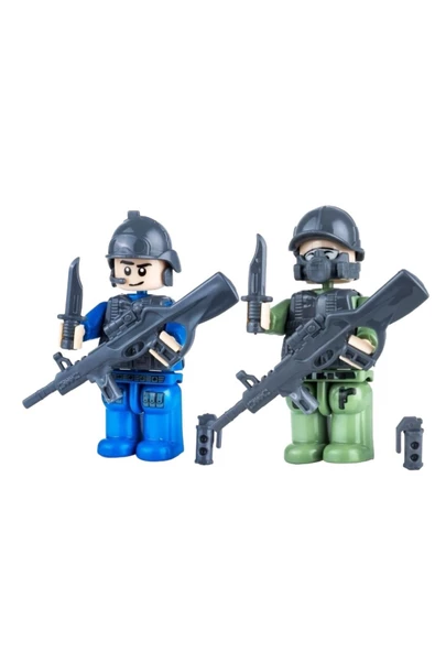 Özel Kuvvetler Mini Asker ve Mini Polis Figür Seti 8 CM Minifigür 2'li MEGASET - 3