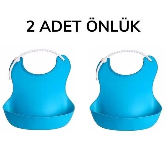 Çocuk Bebek Mama Önlüğü Dökülme Engelleyici Bükülebilir Mavi - 8