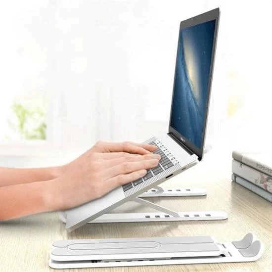 Ayarlanabilir Plastik Dizüstü Destek Tabanı Katlanabilir Taşınabilir Laptop Sehpası Yükselti - 6