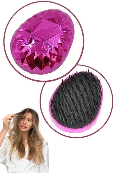 Neon Pembe Düzleştirici Tarak Geniş Aralıklı her Saç Tipine Uygun Fırçalı Saç Düzleştirici - 8