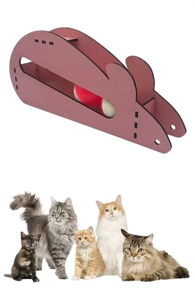 Fare Kedi Oyunu Ahşap 2 Toplu Kedi Oyuncağı Tahta Kedi Oyunu Tahta Fare Ve Toplu Oyuncak - 6