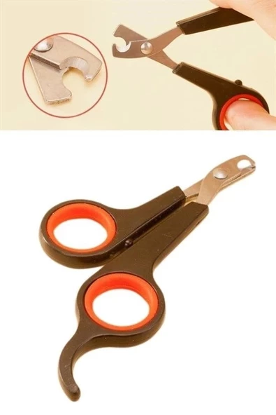 Küçük Çelik Uçlu Kedi Köpek Evcil Hayvan Tırnak Makası Pati Bakım Aleti Ergonomik Kaymaz Sap - 6
