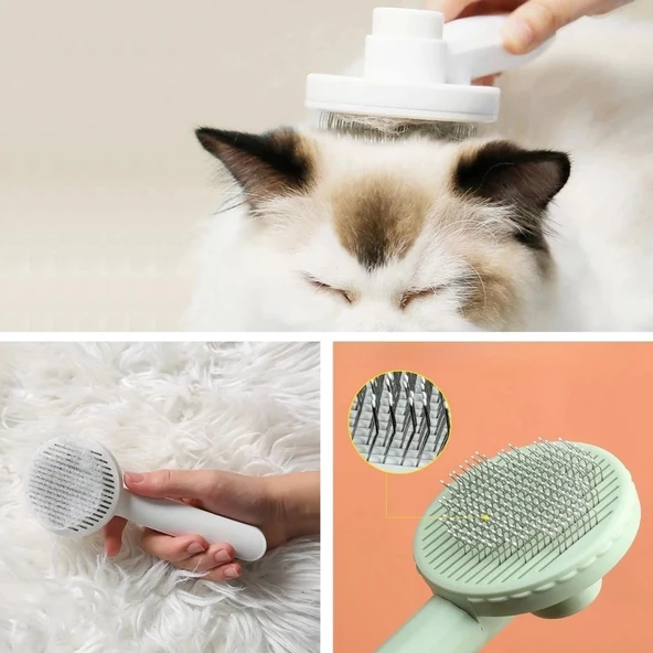 Basmalı Kedi Köpek Tüy Toparlayıcı Masaj Etkili Pet Fırçası - Resim 2