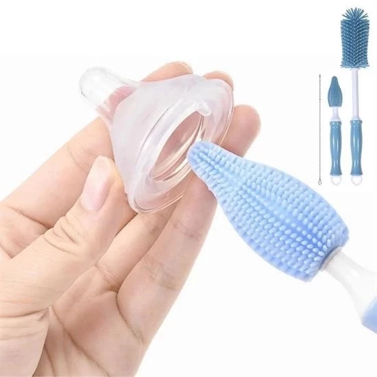 Silikon Uçlu Ekstra Yumuşak Kıllı Sağlam Kavanoz Bardak  Şişe Ve Biberon Temizleme Fırçası - 4