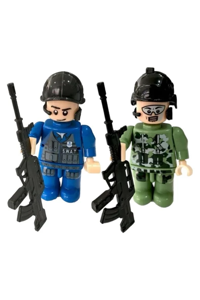 Özel Kuvvetler Mini Asker ve Mini Polis Figür Seti 8 CM Minifigür 2'li MEGASET