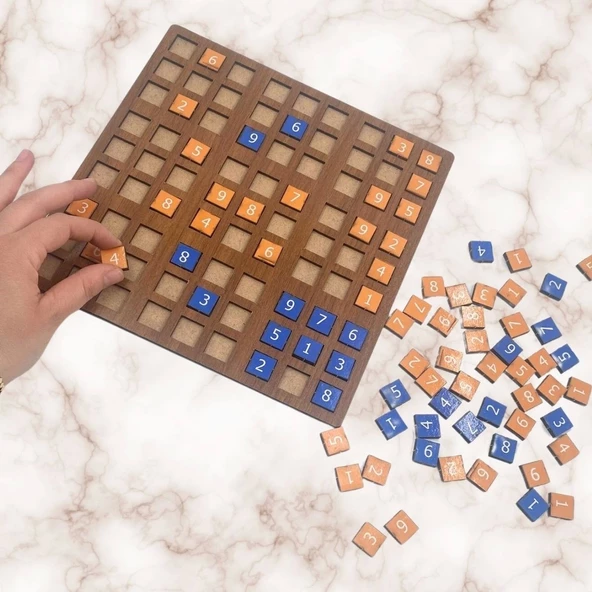 9 Bölümlü Ahşap Sudoku Eğitici Oyun Seti - 6