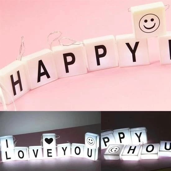 10lu Lightbox Işıklı Harf Mesaj Panosu Dekoratif  Harf Işık Zinciri - 3