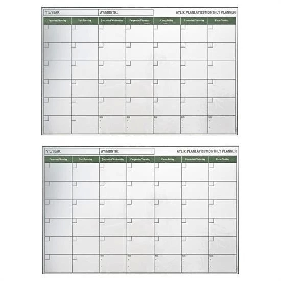 Manyetik Yapışkanlı Bir Aylık Program Planlayıcı Takvim 85x56 Cm - 4