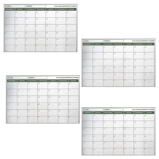 Manyetik Yapışkanlı Bir Aylık Program Planlayıcı Takvim 85x56 Cm - 6