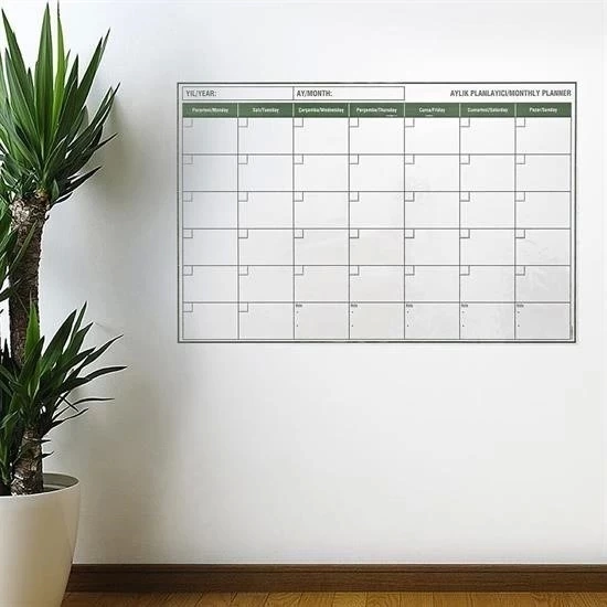 Manyetik Yapışkanlı Bir Aylık Program Planlayıcı Takvim 85x56 Cm - 2