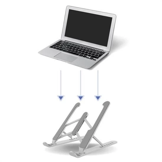 Ayarlanabilir Plastik Dizüstü Destek Tabanı Katlanabilir Taşınabilir Laptop Sehpası Yükselti - 3