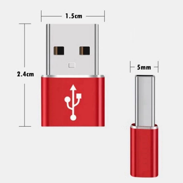 Usb'den Type-c 'ye Dönüştürücü Adaptör Veri Aktarımı Sağlayıcı Şarj Data Çevirici - 6