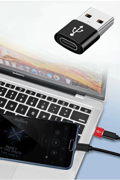 Usb'den Type-c 'ye Dönüştürücü Adaptör Veri Aktarımı Sağlayıcı Şarj Data Çevirici - 5