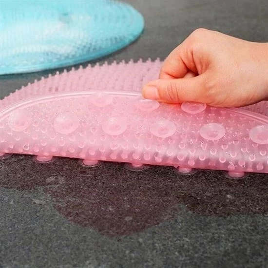 Silikon Fırçalı Banyo Masaj Matı Ve  Ayaklar İçin Topuk Masaj Paspası - 8