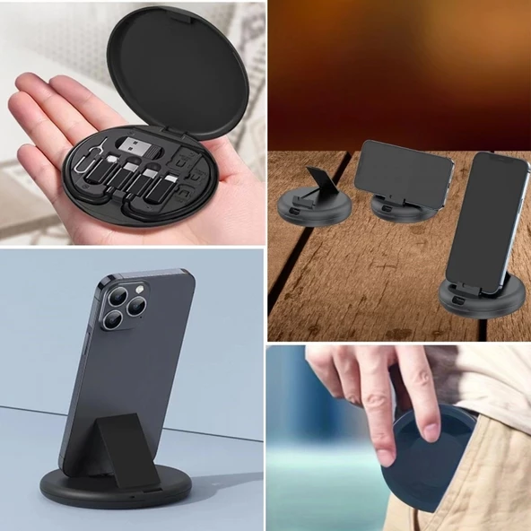 60w Destekli Kablo Kutusu Seyahat Kablo Seti 5'i 1 Arada Usb Type-c Şarj Kablosu Seti - Resim 3