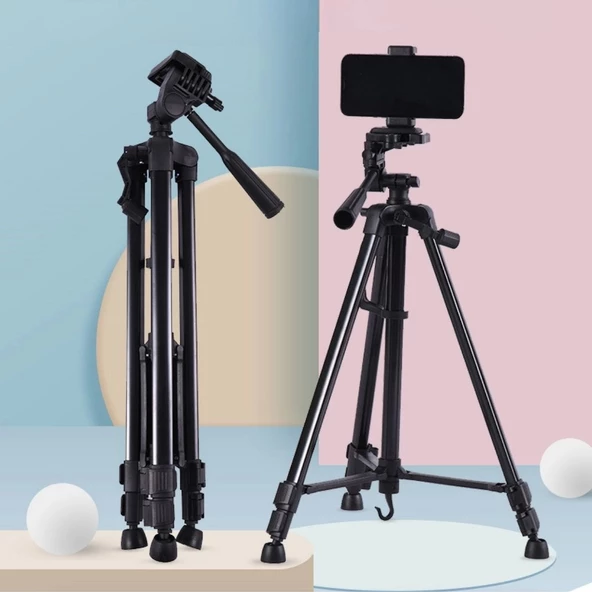 Telefon Ve Fotoğraf Makinası Takılabilen Bluetooth Kumandalı 146 Cm Tripod - 4