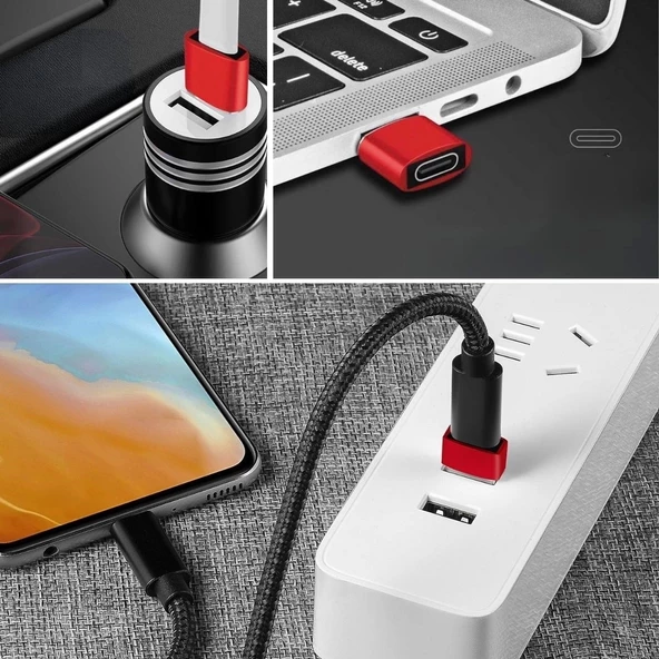 Usb'den Type-c 'ye Dönüştürücü Adaptör Veri Aktarımı Sağlayıcı Şarj Data Çevirici - 4