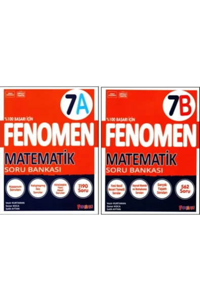 Fenomen 7. Sınıf Matematik Soru Bankası (A) (B) Kitabı 2 Kitap