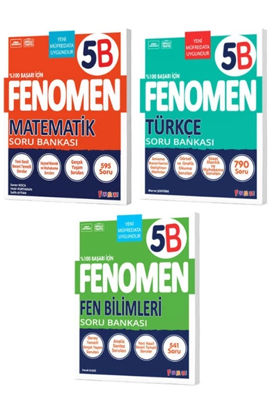 FENOMEN 5 FEN BİLİMLERİ (B) + TÜRKÇE (B) + MATEMATİK (B) SORU BANKASI 3 LÜ SET YENİ ÜRÜN