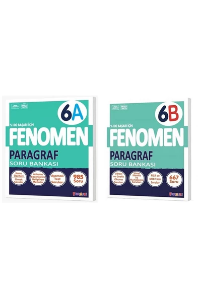 Fenomen Okul 2025 6. Sınıf Paragraf A + B Serisi Soru Seti 2 Kitap