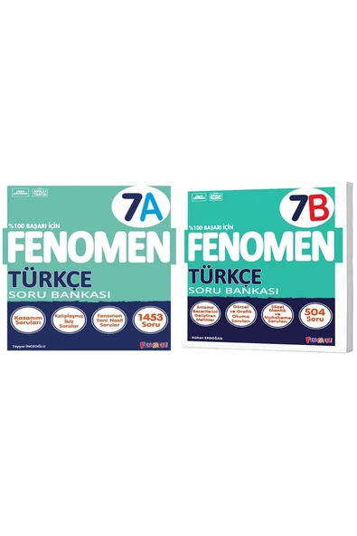 Fenomen Okul 2025 7. Sınıf Türkçe A + B Serisi Soru Seti 2 Kitap