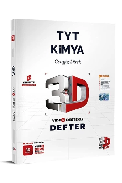 3d Tyt Video Destekli Kimya Defter Vdd 2024