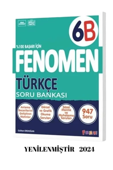 FENOMEN 6 TÜRKÇE (B) SORU BANKASI YENİ KAPAK 2024