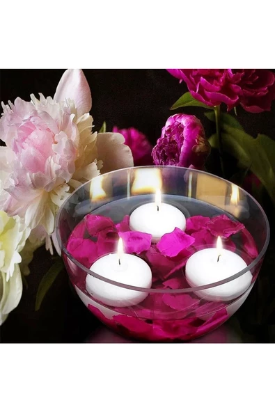 RAYTOYS OYUNCAK   12 Pcs White Floating Water Candle Vıp Kalite 12 Adet Beyaz Su Mumu Suda Yüzen Mum Beyaz Mum Dekor