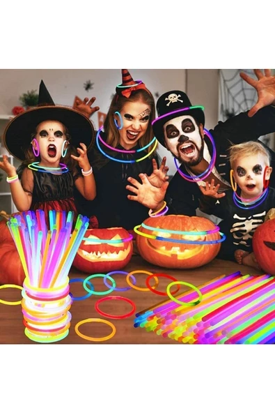 RAYTOYS OYUNCAK 100 Adet Glow Stick Işıklı Fosfor Çubuk Neon Işık Glow Parti Işıkları Işıklı Bileklik Neon Kolye - 4