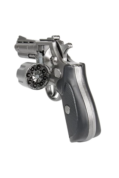 RAYTOYS OYUNCAK   VIP KALİTE REVOLVER METAL KAPSÜL TABANCASI 8Lİ KAPSÜL TABANCASI GÜMÜŞ OYUNCAK TABANCA METAL TABANCA - 2