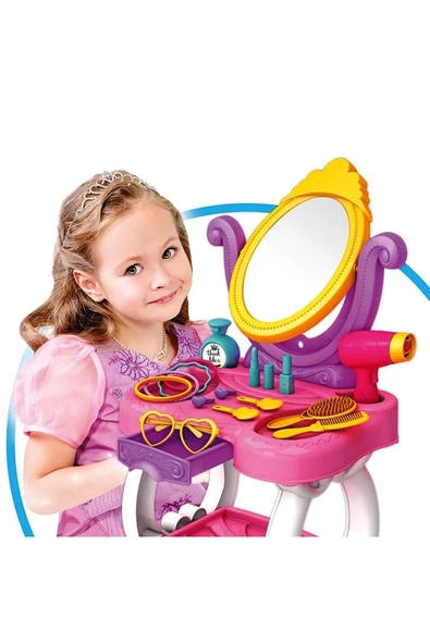 RAYTOYS OYUNCAK   Vıp Kalite Eğitici Oyuncak Prenses Makyaj Masası Seti Özel 15 Parça Prenses Güzellik Masası Seti - 5