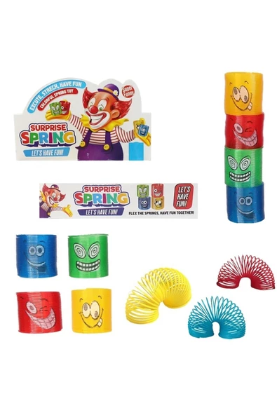 RAYTOYS OYUNCAK   4 Adet Renkli Stres Yayı Gülen Surat Stres Yayı Stres Oyuncakları Kırmızı Mavi Yeşil Sarı 4lü Set