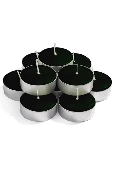 RAYTOYS OYUNCAK   DEKOR DÜĞÜN MUMLARI BLACK TEA LİGHT CANDLE SİYAH TEA LİGHT MUM VIP KALİTE SİYAH MUM 100 ADET MUM