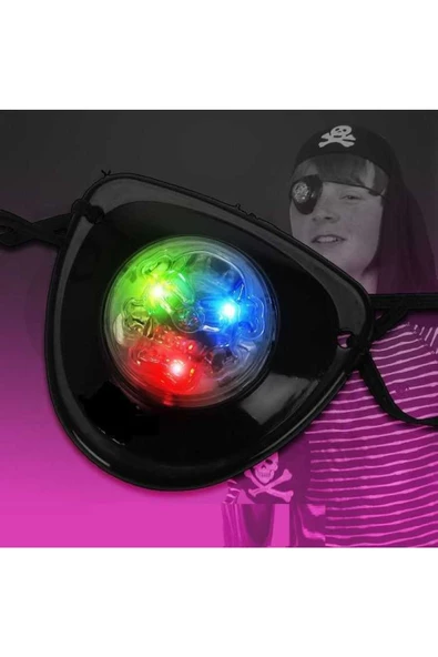 RAYTOYS OYUNCAK   2 Adet Light Up Pırates Eye Patch Led Light Led Işıklı Korsan Göz Bandı Işıklı Korsan Bandı Yılbaşı