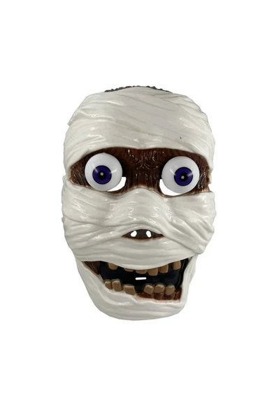 RAYTOYS OYUNCAK   MUMMY HALLOWEEN HORROR MASK VIP CADILAR BAYRAMI KORKU MASKESİ GÖZLERİ OYNAYAN MASKE MUMYA MASKESİ
