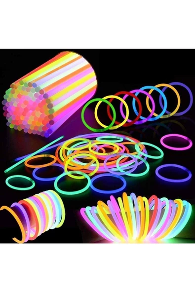 RAYTOYS OYUNCAK 100 Adet Glow Stick Işıklı Fosfor Çubuk Neon Işık Glow Parti Işıkları Işıklı Bileklik Neon Kolye - 2