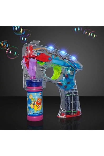 RAYTOYS OYUNCAK   Yılbaşı Hediyeleri Renkli Işıklı Köpük Tabancası Bubbles Gun Baloncuk Tabancası + 2 Özel Yedek Köpük - 2