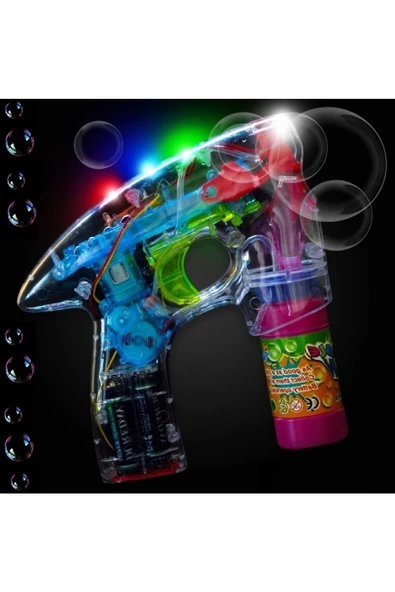 RAYTOYS OYUNCAK   Yılbaşı Hediyeleri Renkli Işıklı Köpük Tabancası Bubbles Gun Baloncuk Tabancası + 2 Özel Yedek Köpük