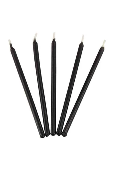RAYTOYS OYUNCAK   10 Adet Siyah Şamdan Mumu Siyah Yılbaşı Mumu Vıp Kalite Siyah Dekor Şamdan Yılbaşı Mumları - 2